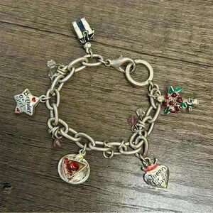 Vintage Silver Tone Birthday Girl Pendant Bracelet